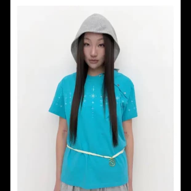 퓨레 Henna boxy tee Turquoise 반팔