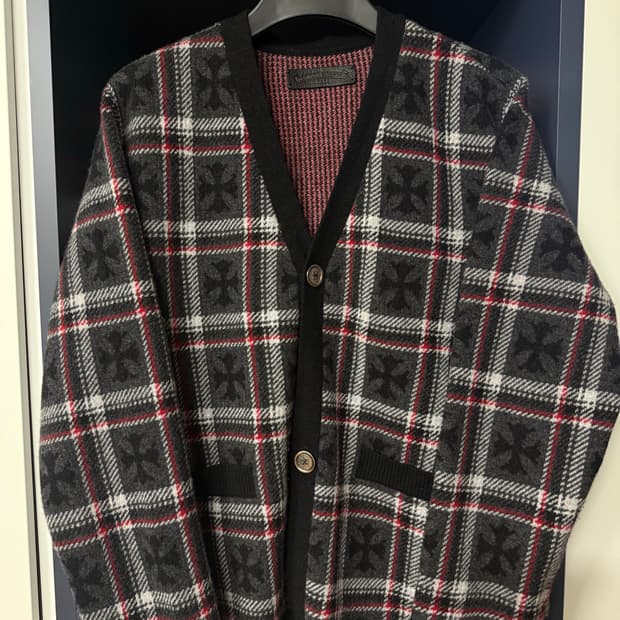 [XL] 크롬하츠 CH 플레이드 캐시미어 가디건 