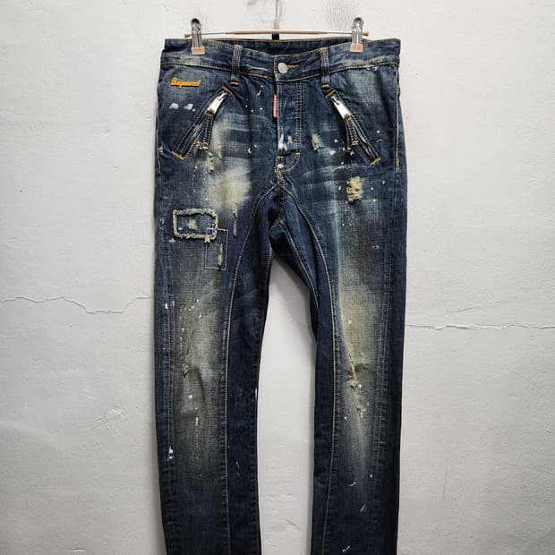 디스퀘어드2 콜마이너 지퍼디테일 청바지 