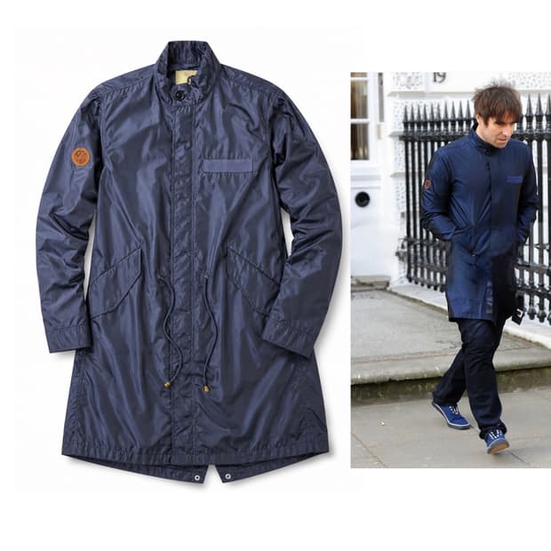 Pretty Green 리암 갤러거 메탈릭 네이비 블루 경량 파카