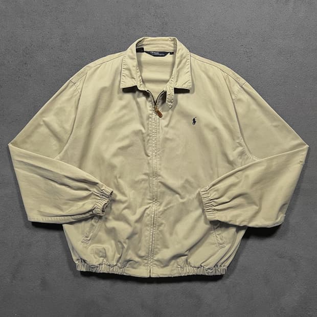 90's 폴로 베이지 스윙톱 블루종 자켓