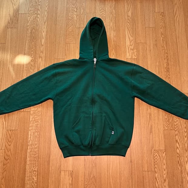 [XL] 90s USA 빈티지 러셀 후드집업 그린