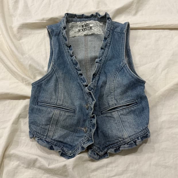 페어리 y2k 00’s 데님 크롭 베스트