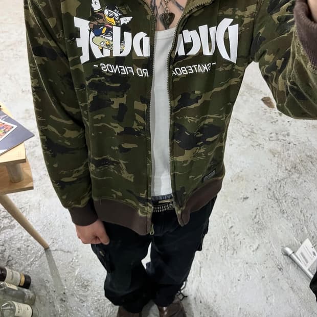 B ONE SOUL camo hood zip up