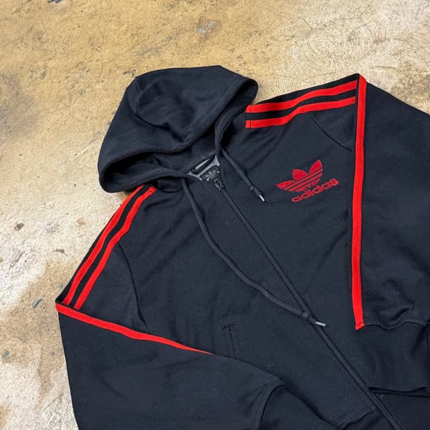 아디다스 검빨 후플 후드집업 져지