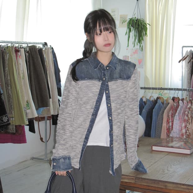 이태리 데님 디테일 셔츠