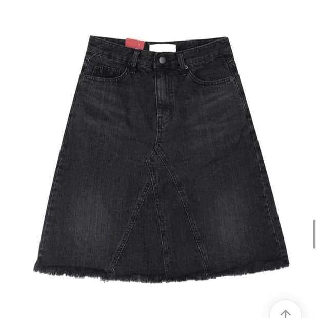 미디 데님 흑청 스커트