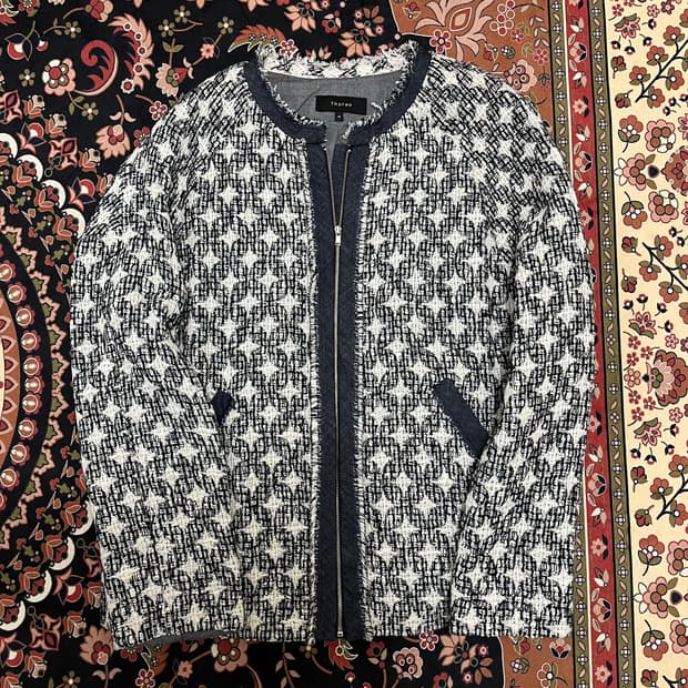 티렌 하운드투스 트위드 집업 가디건 자켓 88-98-165