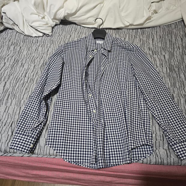 스테디에브리웨어 sew 릴렉스드 깅엄 체크 셔츠 다크 네이비 1사