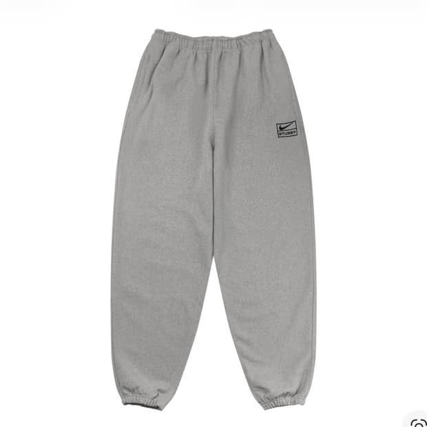 (s) 나이키 스투시 플리스 스웨트 팬츠 그레이 헤더 fn5231-010