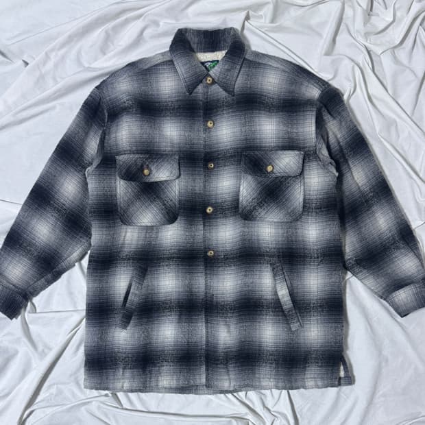 빈티지 플리스 안감 체크 자켓 워크자켓