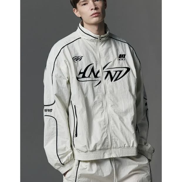 낫포너드 Tribal Logo Nylon Racing Jacket
