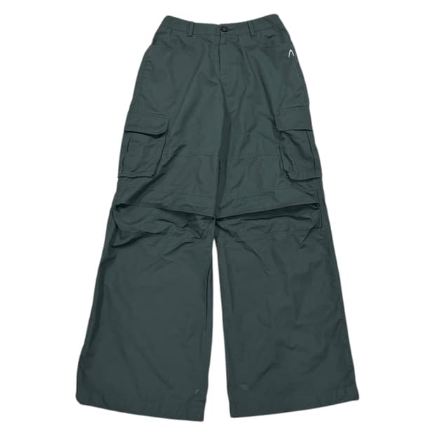 아캄 니 슬릿 스트링 카고팬츠 바지 그린 2