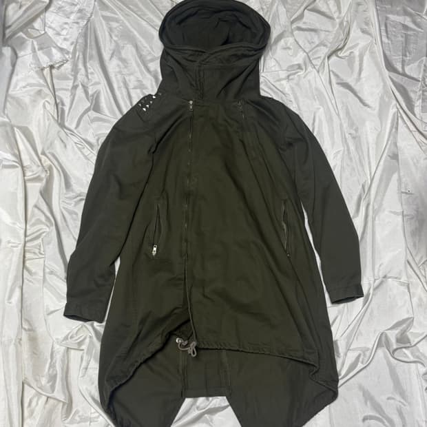 Y2k Mode Stud Detail Khaki Jacke