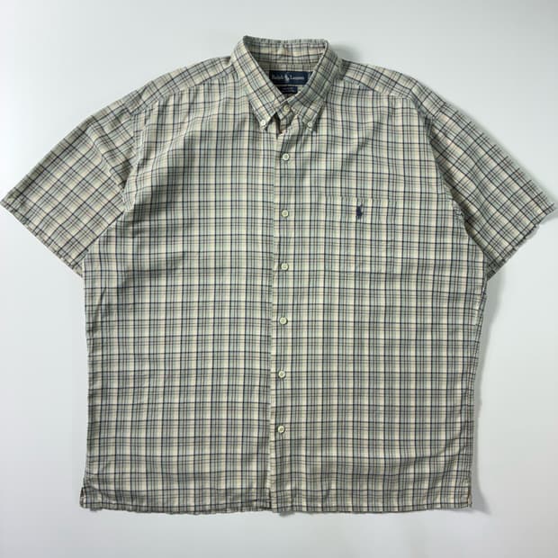 Polo  폴로 랄프로렌 자수 코튼 GREGGOR 체크 반팔셔츠 