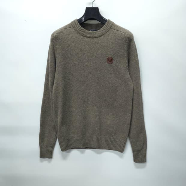 프레드페리 남성 100% 램스울 자수 패치 니트 (95)