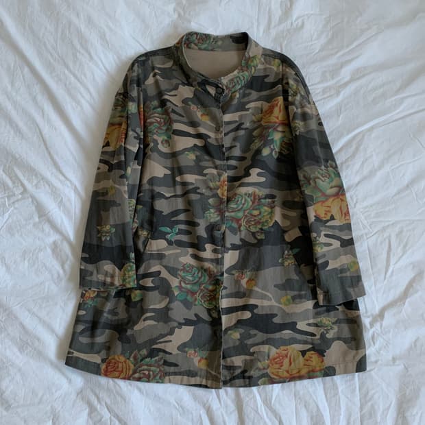 카모 플라워 코튼 점퍼