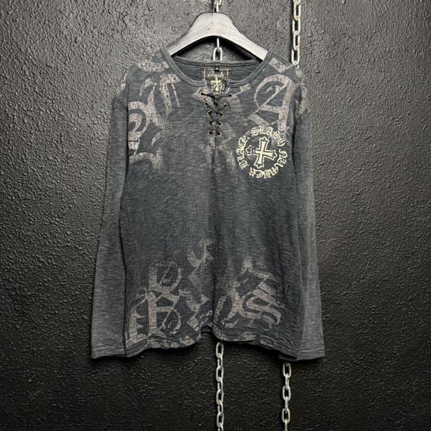 Cross Graphic Lace-Up Long Sleeve