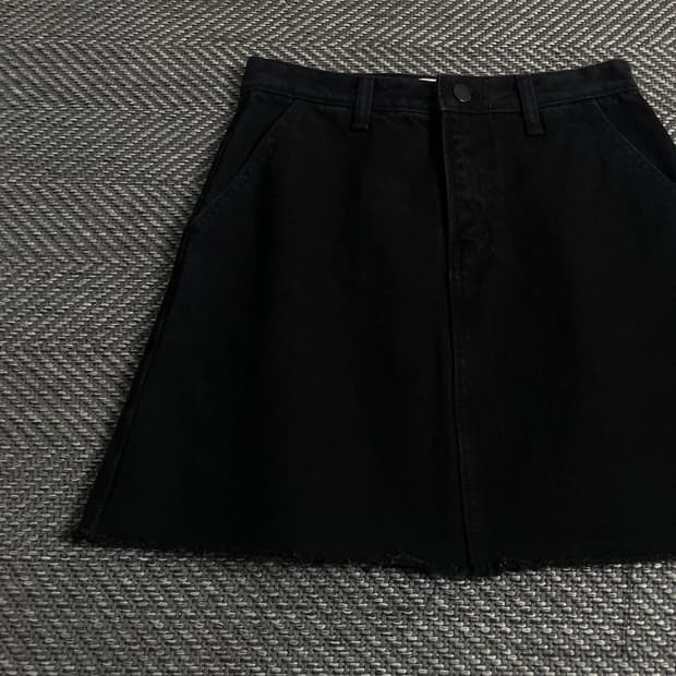 빈티지 커팅 데님 스커트 블랙o 3576