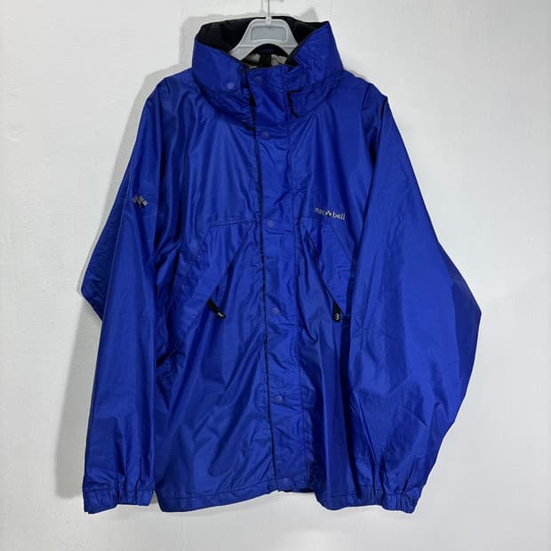 XL 몽벨 유광블루 기본로고 고어텍스 바람막이