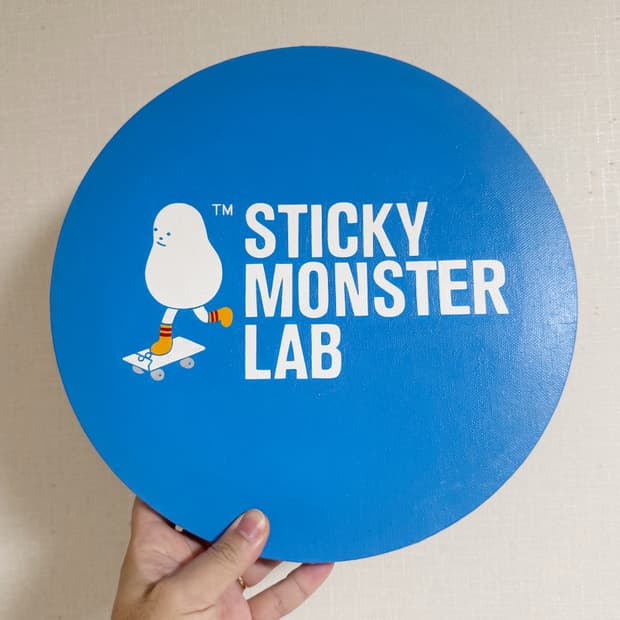 직접 그린 SML 스티키몬스터랩 캔버스 원형 액자 판넬 30cm