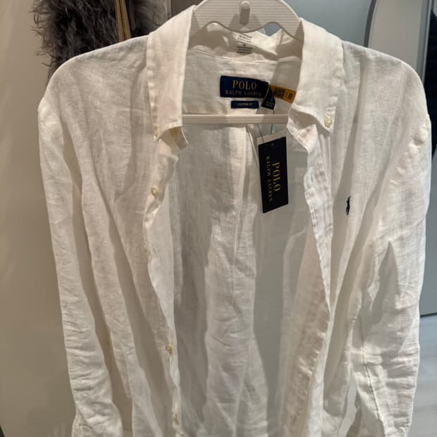 폴로 랄프로렌 린넨 셔츠 화이트 S