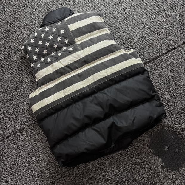 (시즌오프세일)폴로 데님엔서플라이 성조기 빅로고 아메카지 푸퍼 베스트