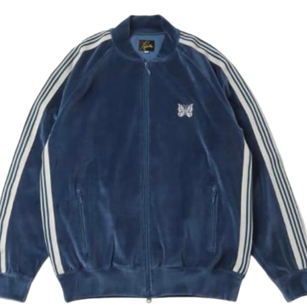 니들스 트랙자켓 벨벳 벨루어 마린 블루 XL사이즈 팔아요