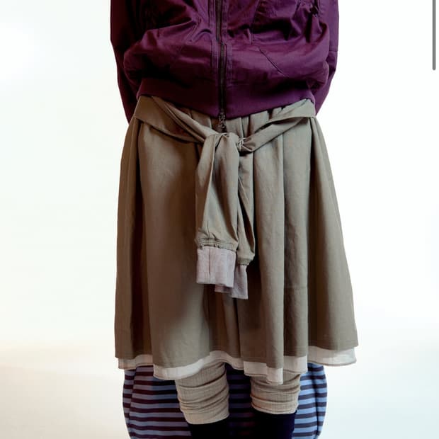 코이세이오 STRAP SHIRRING SKIRT ASH BROWN