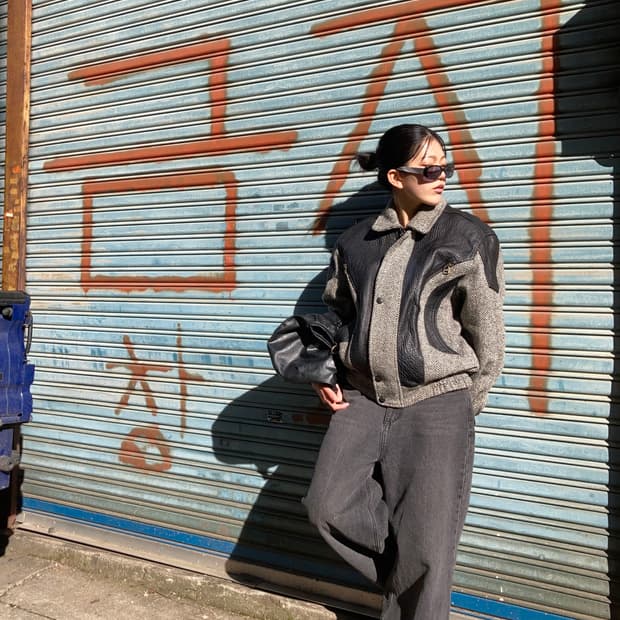 REDOX 울 헤링본 × 양가죽 하이브리드 자켓 