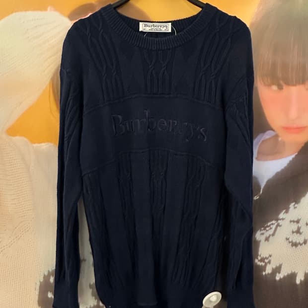 BURBERRY 버버리 네이비 케이블니트