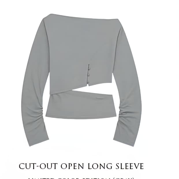 에트오소매 컷 아웃 오픈 롱슬리브 그레이