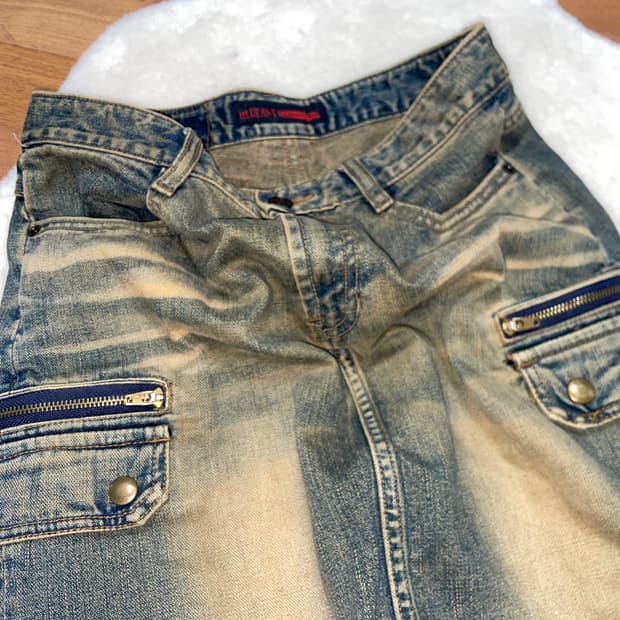 Vitage denim midi skirt