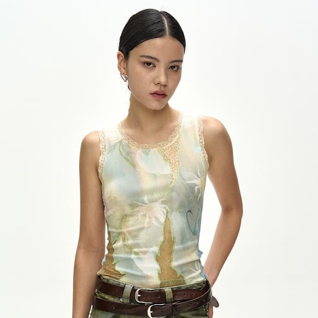 앤더슨벨 FISH & BUTTERFLY LACE EMBROIDERED T