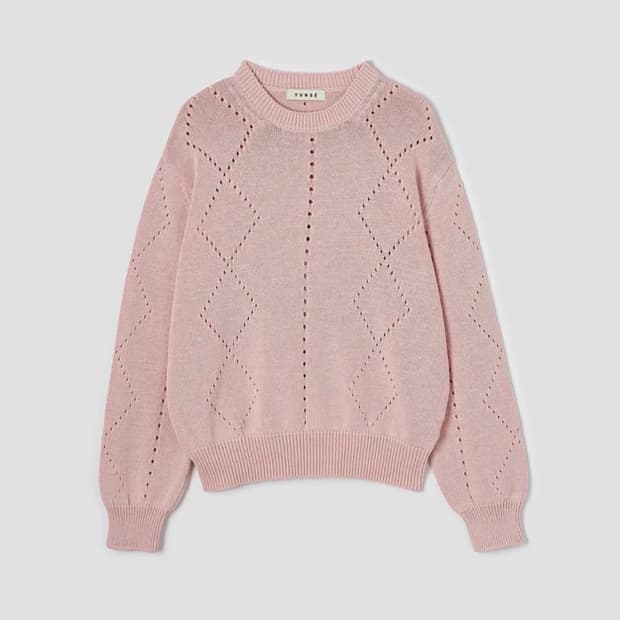 윤세 해치 스카시 니트 (라이트 핑크)