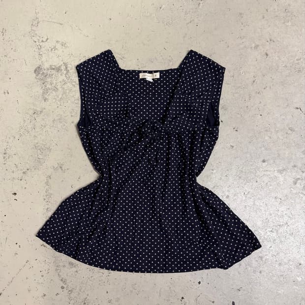 dot pattern tied detail sleeveless