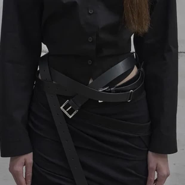 LCDC DOUBLE BUCKLE CORSET LEATHER BELT 