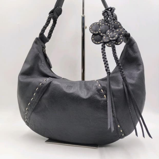 Anna Sui flower bagcharm 안나수이 그레이 숄더백