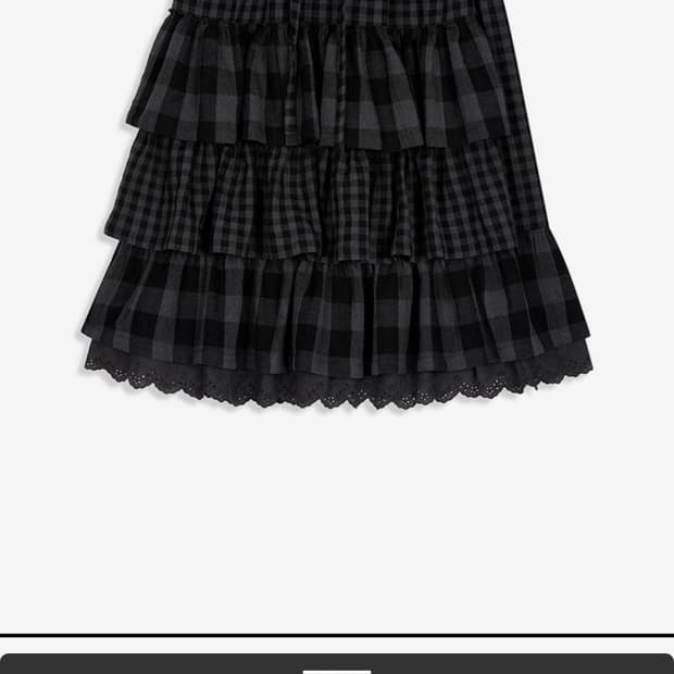 Openyy 체크스커트 구해요(롤웨이스트티어드 블랙)