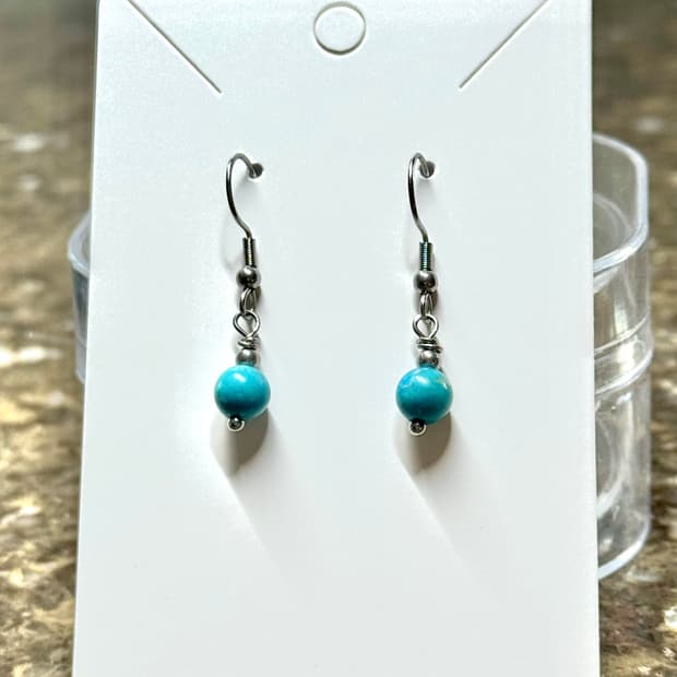 천연석 아프리카 터키석 귀걸이