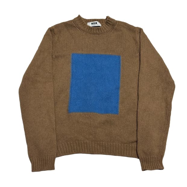M MSGM 브라운 울 니트