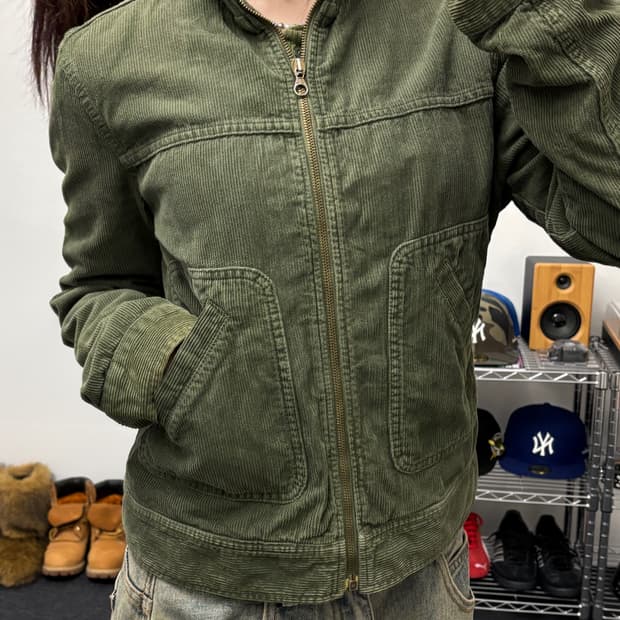 베네통 코듀로이 하이넥 트러커 자켓