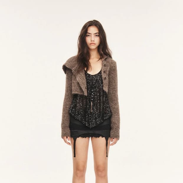 쓰리타임즈 threetimes almond 가디건 아몬드 가디건 브라운