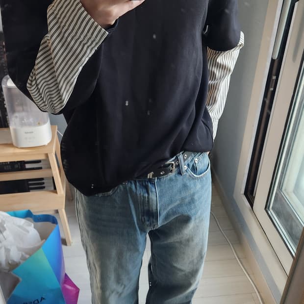 시스템옴므 롱슬리브 블랙/스트라이프