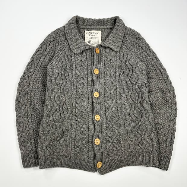 JPN 재팬빈티지 미니멀 여성 울 케이블 니트 가디건 여성M