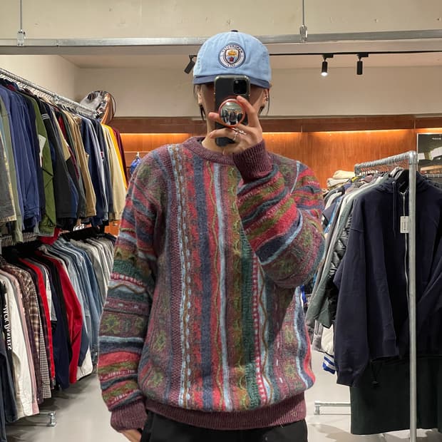 90's 빈티지 울 케이블 니트