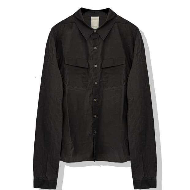 [46] SAN263-1 Waxed Single Shirt BLACK
