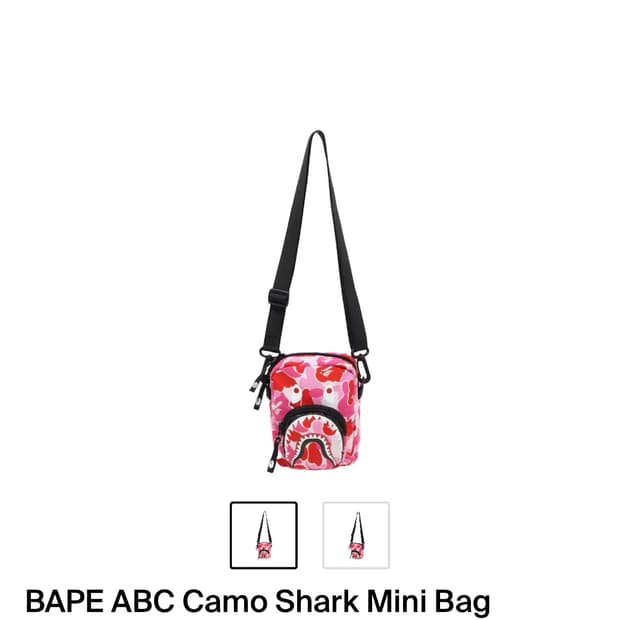 베이프 ABC카모 샤크 미니 크로스백 핑크