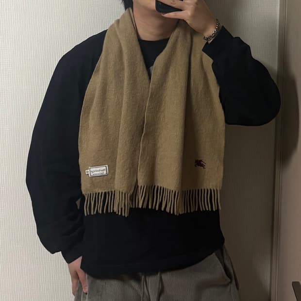 빈티지 버버리 캐시미어 베이지 목도리 머플러