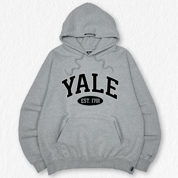 예일 빅로고 후드티 그레이